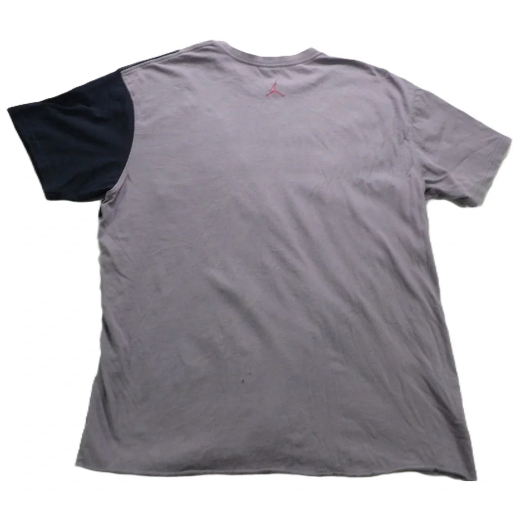 Y2K Jordan Jumpman Shirt Men XL Gray Black Red Side Wrap Graphic Distressed Tee
